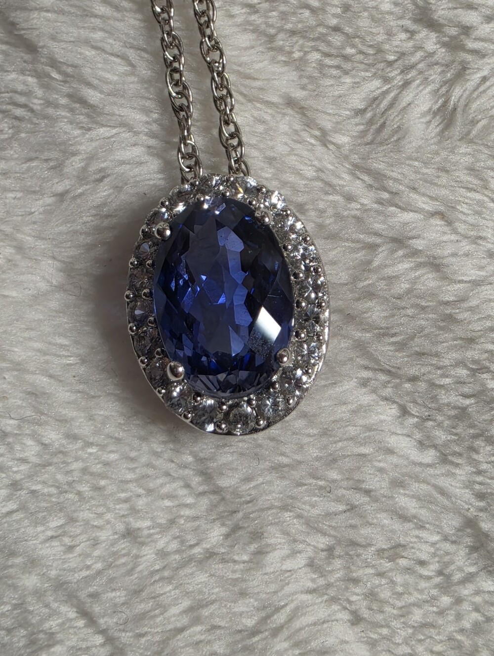 Zales Tanzanite 925 Silver Pendant Necklace - Picture 4 of 7